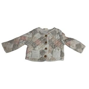 Easy Peasy Baby Girl 24 M Cottagecore Floral Patchwork Quilted Jacket Pink